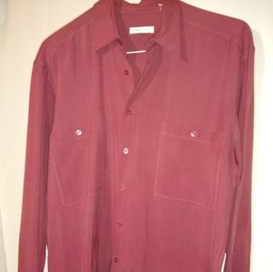 Birma Bimas 100% Silk Long Sleeve off red shirt